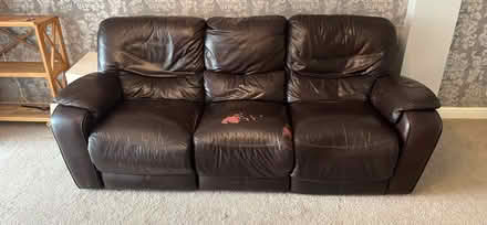 Photo of free Leather reclining sofa (Loughton IG10) #1