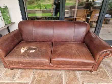 Photo of free Brown leather sofa - project (Newhaven BN9) #2