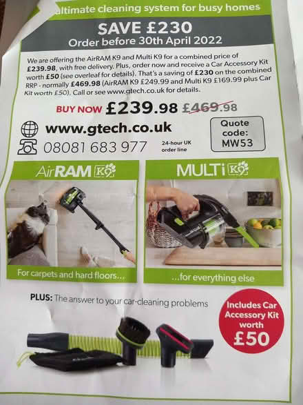 Photo of free GTEC Vacuums x 2 (Queen's Park BN2) #2