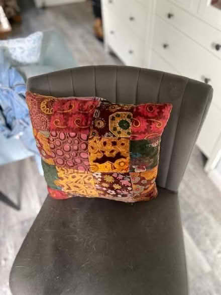 Photo of free Velour patchwork cushion x 1 (Haywards Heath RH16) #3
