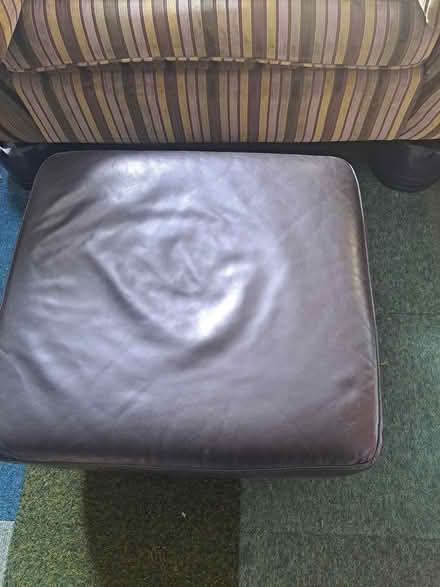 Photo of free Brown leather ottoman footstool (NE39) #2