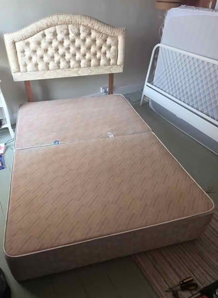 Photo of free Double bed divan base and headboard (Woodseats S8) #2