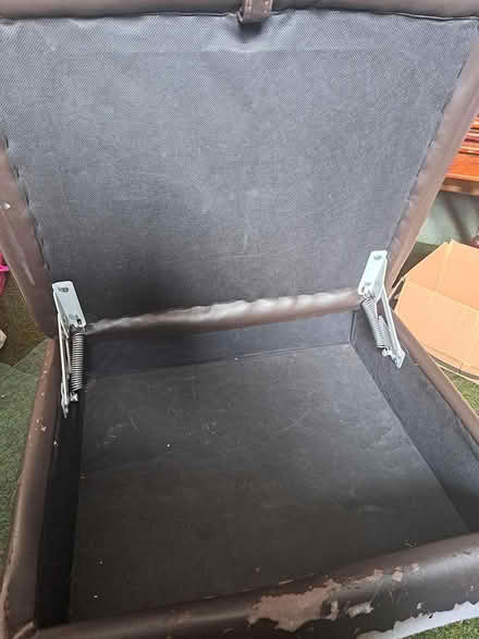 Photo of free Brown leather ottoman footstool (NE39) #1