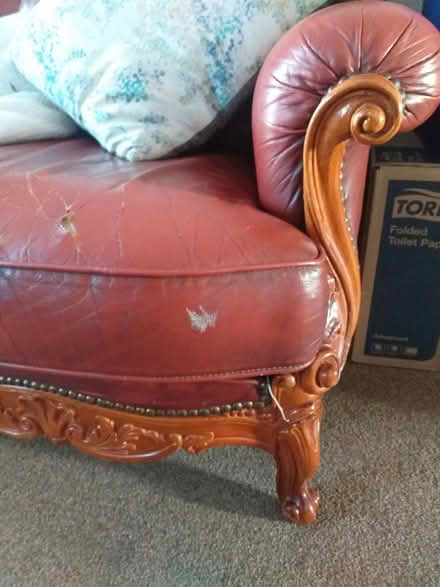 Photo of free Upholstry project carved wood couch (South harrow) #4