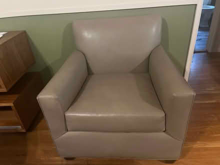 Photo of free Vegan Leather Beige Grey Arm Chair (93207) #1