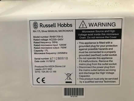 Photo of free Microwave (Morningside EH10) #3