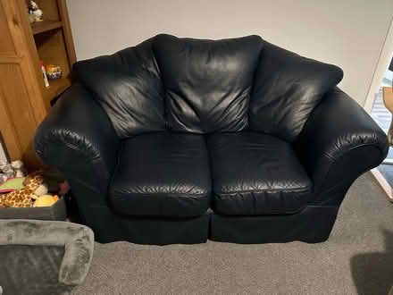 Photo of free Blue 2 seater leather sofa (North Shields NE29) #1