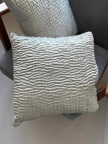 Photo of free 2x white company silver grey cushions (Wimbledon Village SW19) #4