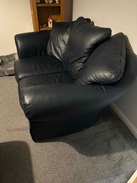 Photo of free Blue 2 seater leather sofa (North Shields NE29) #3