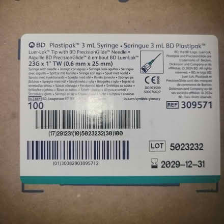 Photo of free Bd plastipak 3ml syringe 3 boxes (Palentine near reservoir) #1