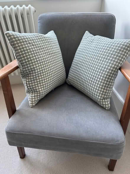 Photo of free 2x John Lewis grey/white cushions (Wimbledon Village SW19) #1