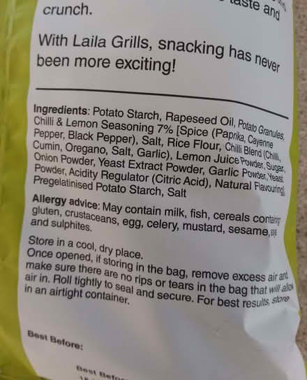 Photo of free Laila Grills Fried potato snacks Chilli and Lime flavour x1 (Westbury Fields BS9) #4