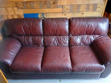 Photo of free Burgundy Leather Sofa (Long Eaton NG10) #1