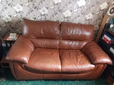 Photo of free 2 seater leather sofa (Wrenbury nr Nantwich) #1