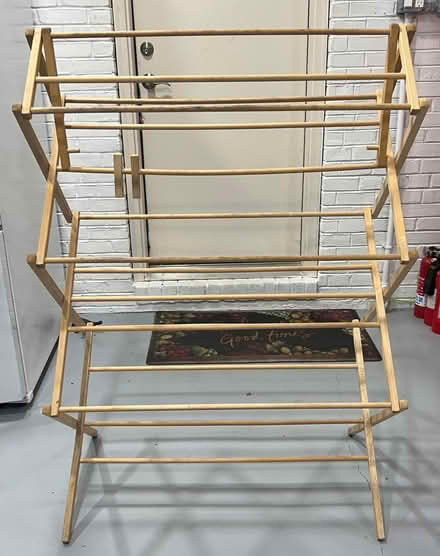 Photo of free Wooden clothes rack (Van Ness Cleveland Park metro) #2
