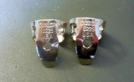 Photo of free 2 Dunlop nickel silver guitar finger picks .0025" (Stroud GL5) #1