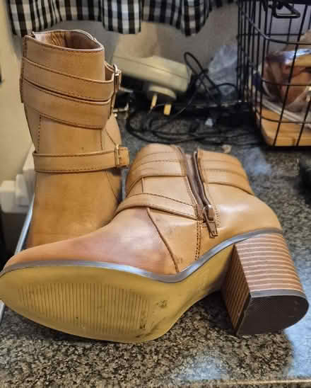 Photo of free Pair of leather ankle boots, size 3 approx 2" heel (Great Moor SK3) #2