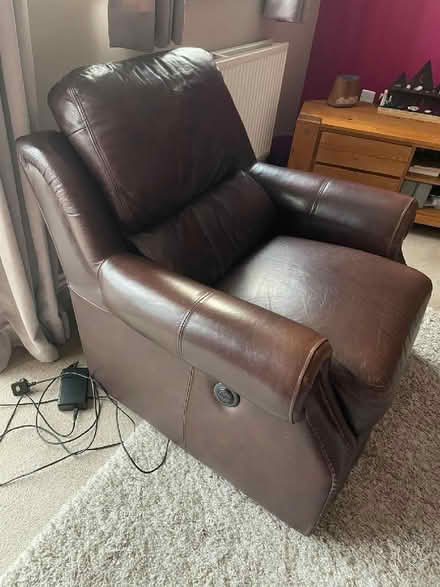 Photo of free Leather electric recliner chair (Chellaston DE73) #3