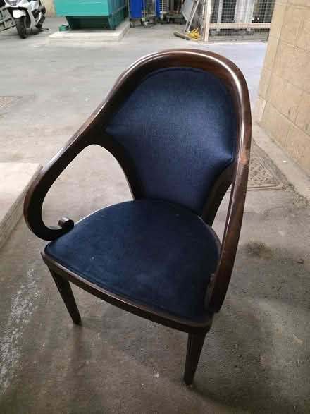 Photo of free Blue Felt Chair (Freeland, Oxfordshire OX29) #1