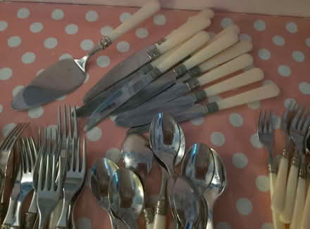 Photo of free Cutlery set 11 forks,spoons. 10 knifes 7 cake forks 5 teaspo (Saint George's CO1) #1