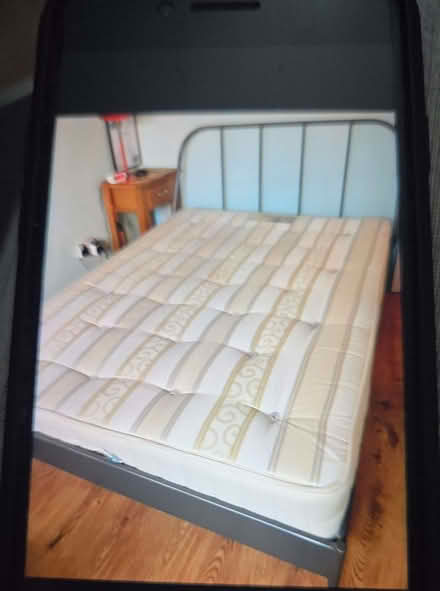 Photo of free Ikea Double metal bed and mattress, good condition 2 ikea w (Church RG2) #1
