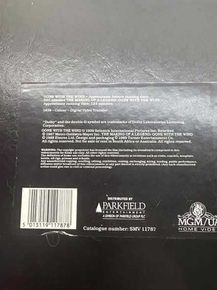 Photo of free Gone with the Wind Video (Boxmoor, Hemel Hempstead) #2
