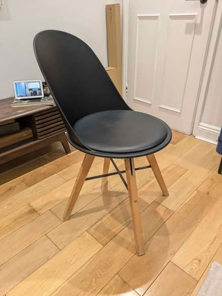 Photo of free 2 black dining chairs with wooden legs (Barnsbury N1) #1