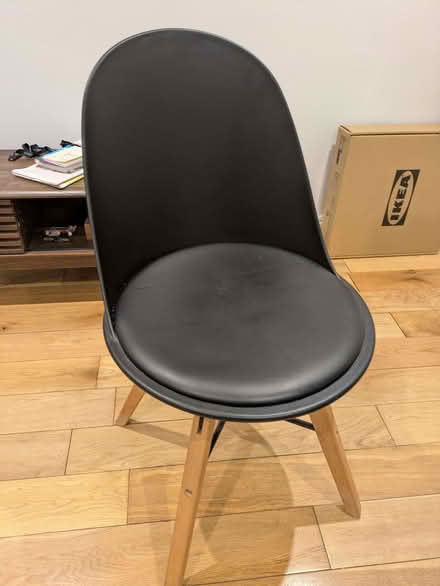 Photo of free 2 black dining chairs with wooden legs (Barnsbury N1) #3