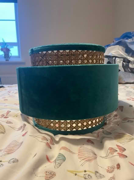 Photo of free Teal wicker and velvet lamp shade (Catcliffe S60) #2