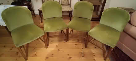 Photo of free 4 antique green upholstered chairs (The Folly BN7) #1