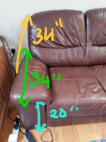 Photo of free Brown leather corner sofa (Dyke Road area BN1) #3