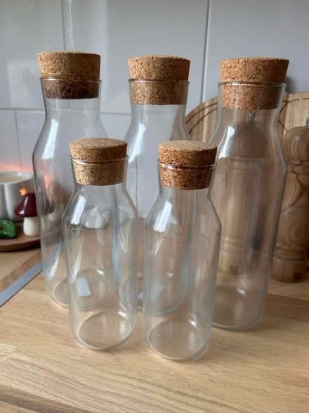 Photo of free 5 Ikea Glass Bottles (TN24) #1