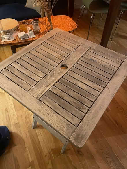 Photo of free Outdoor wooden table in fair condition (Newington Green N1) #1