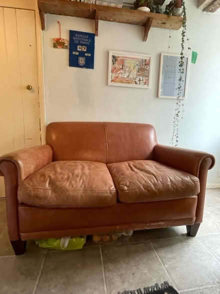 Photo of free Small leather sofa (Bishops Castle) #1