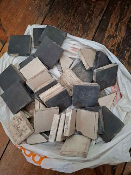 Photo of free small quantity of black & white mosaic floor tiles (Fortis Green N10) #1