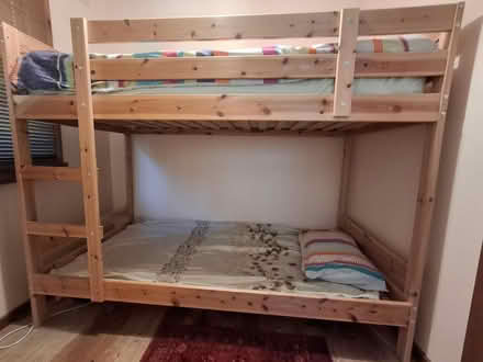 Photo of free Ikea wooden bunkbed (Ivanhoe near Heidelberg Rd.) #1
