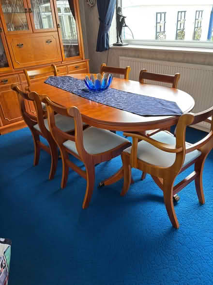 Photo of free Wooden table & 6 chairs teak (Talbot Woods BH4) #1