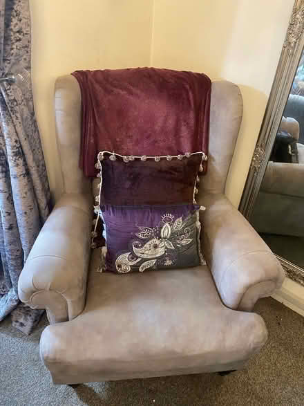 Photo of free Next grey suede armchair NEED GONE TODAY BY 5PM (Kitts Green B33) #1