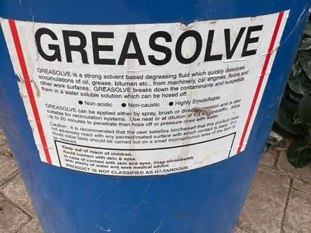 Photo of free Approx 20 litres Greasolve (Doncaster) #1
