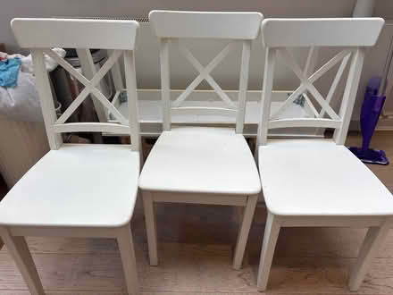 Photo of free Three dining chairs and bench (Shepherds Bush W12) #1