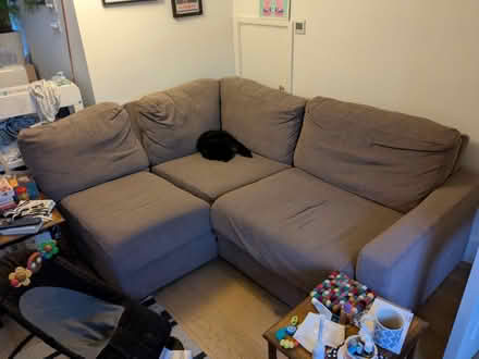 Photo of free L shaped sofa grey (Denmark hill) #1