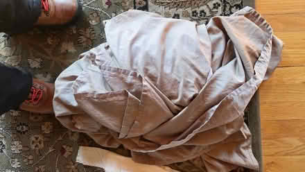 Photo of free Queen bed skirt -- beige/tan (south sunnyvale) #1