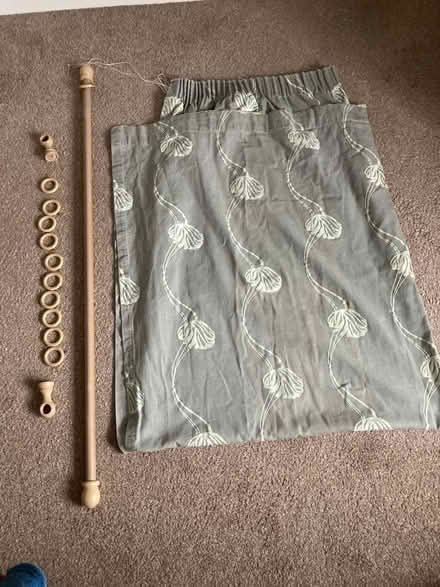 Photo of free Door curtain, pole and rings (Baldock SG7) #1