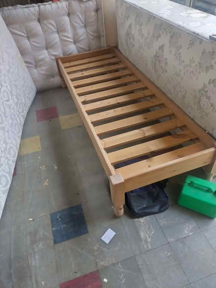 Photo of free Slatted wooden bed frame (East Lavant PO19) #1