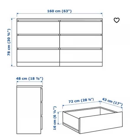 Photo of free Malm 6-Drawer Dresser: Black-Brown (Strawberry Mansion) #4