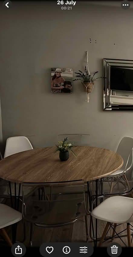 Photo of free Round wooden table, hair pin legs (Newbury park IG2) #1