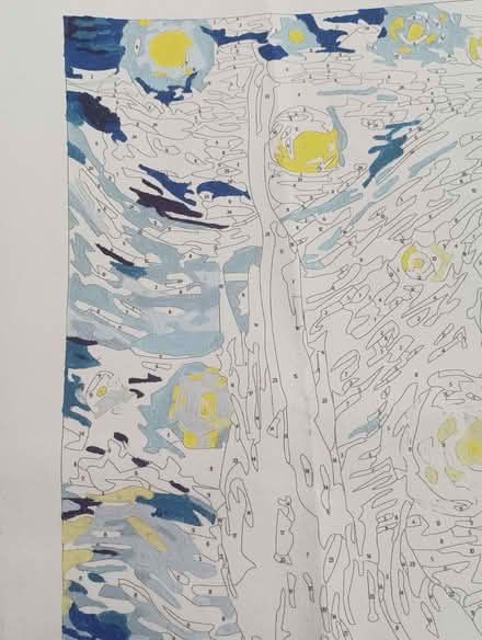 Photo of free Partly done - painting by numbers - Starry Night (Van Gogh) (Ashburton CR0) #2