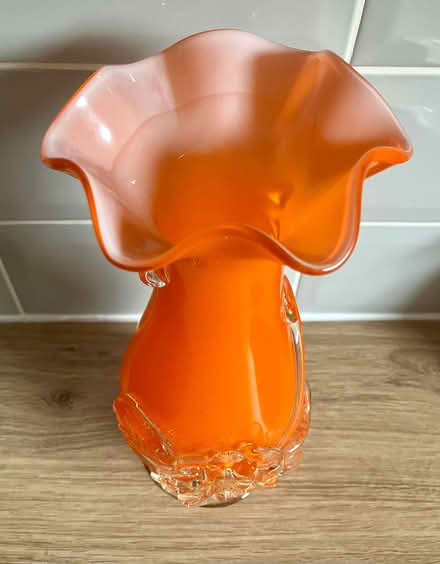 Photo of free Glass vase, orange, 70s (Torthorwald DG1) #1