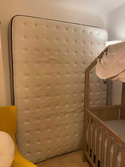 Photo of free Double mattress, box frame and bottom rails (Fulham Palace Rd SW6) #1