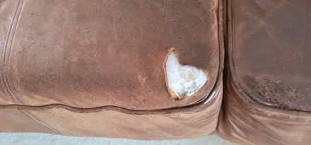 Photo of free Brown Leather Couch (Woodbridge) #1
